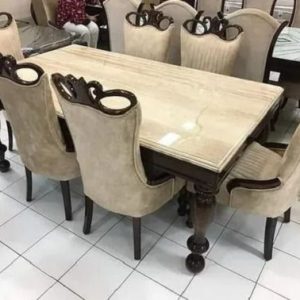 Marble Rectangular Modern Dining Table Set